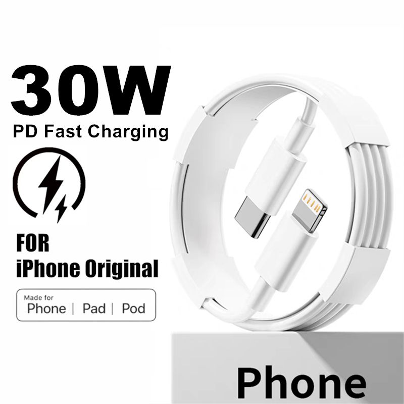 30W PD Fast Charging Cable for Apple iPhone 14 Plus  RE13 12 mini 11 Pro XS Max XR X USB-C to Lighting Cord Charger Cable 1m 2m 3m
