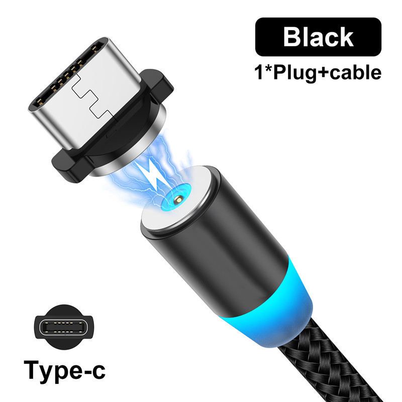NNBILI 2.4A LED Magnetic USB Cable For iPhone 14 13 Xiaomi Samsung Type C Cable Fast Charging Data Charge Micro USB Cable Cord